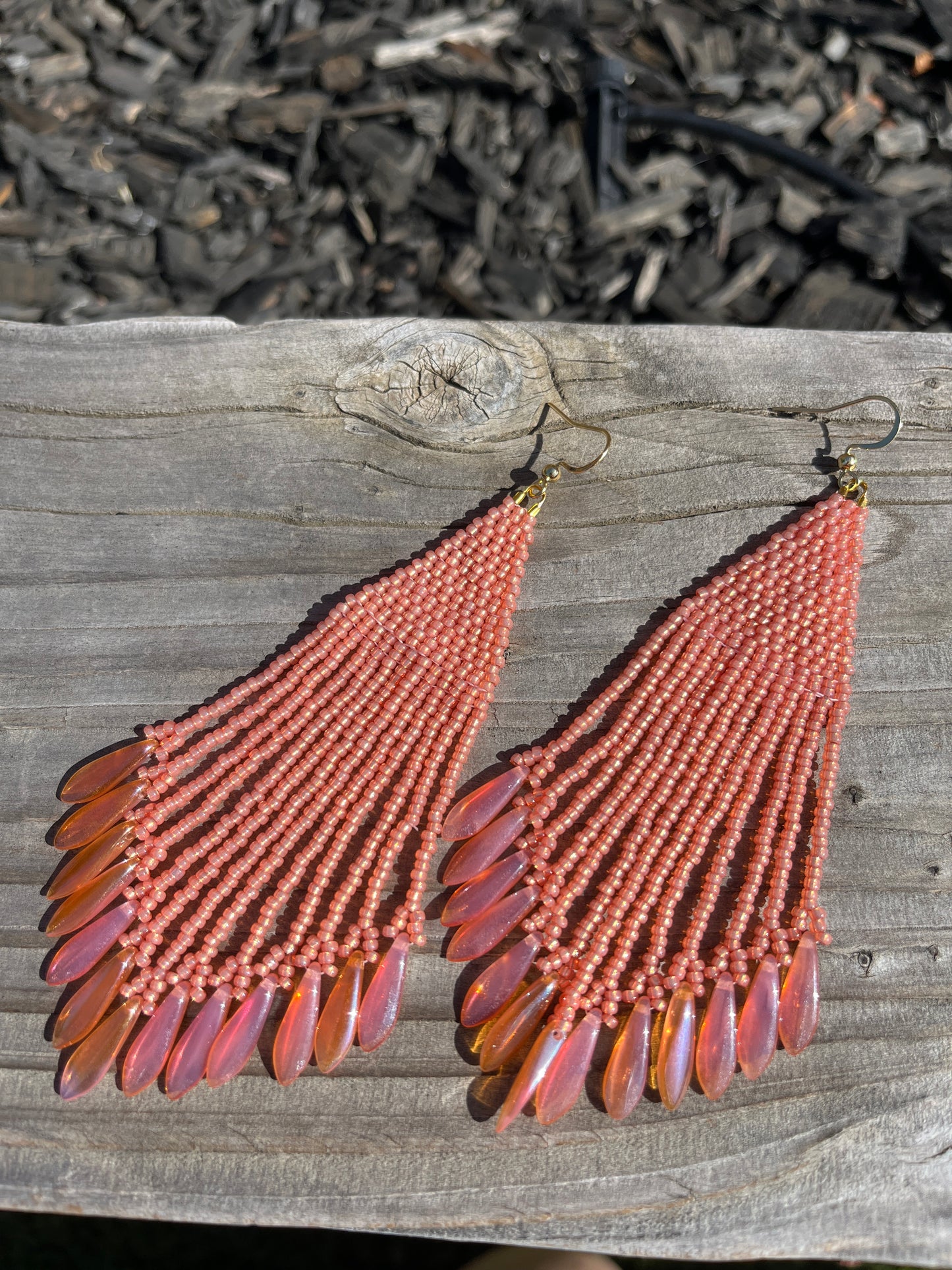 Coral Dagger Statement Earrings