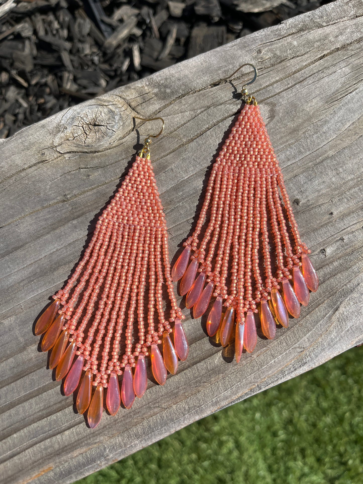 Coral Dagger Statement Earrings