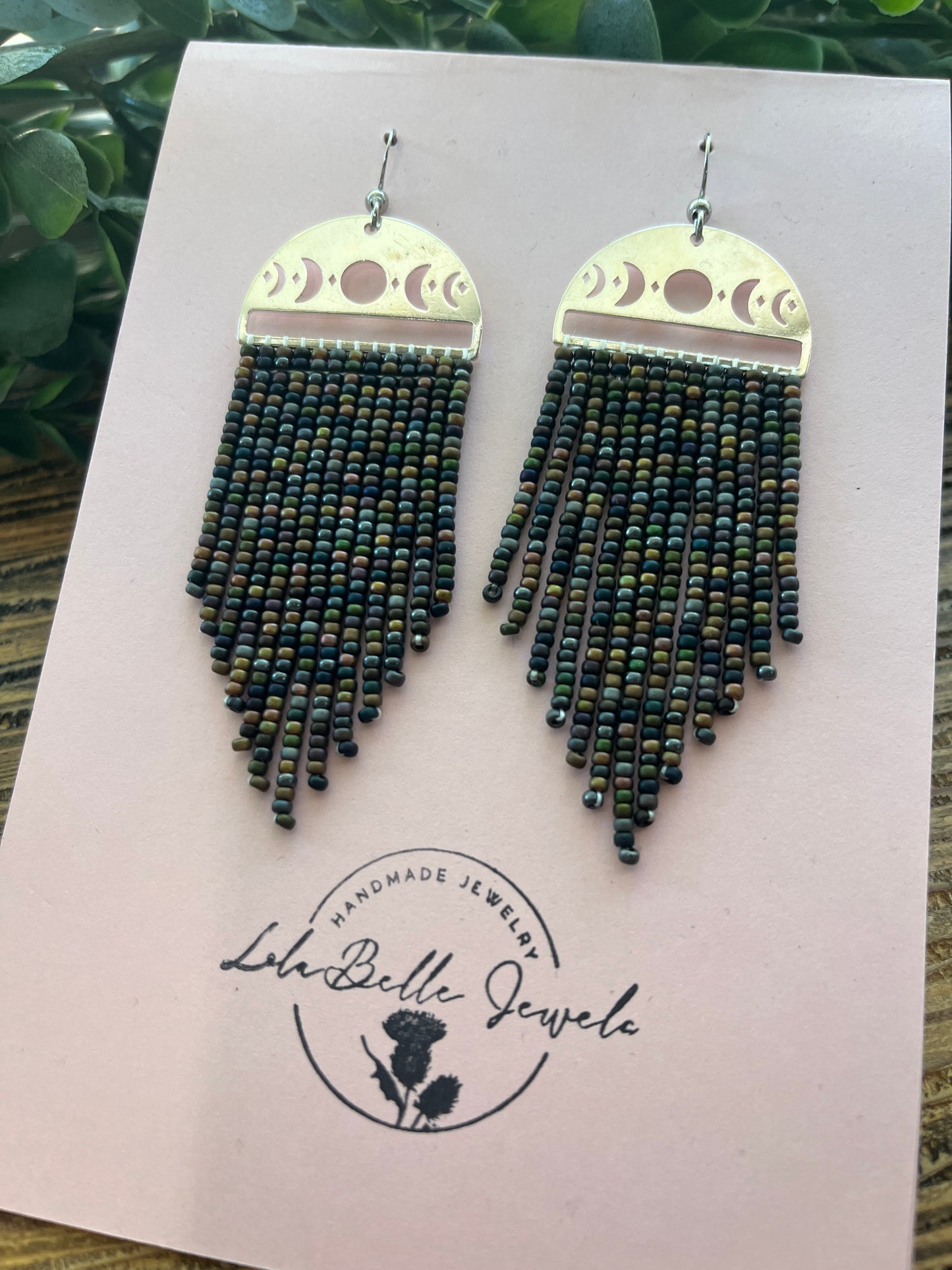 Night Sky Moon Phase Matte Earrings