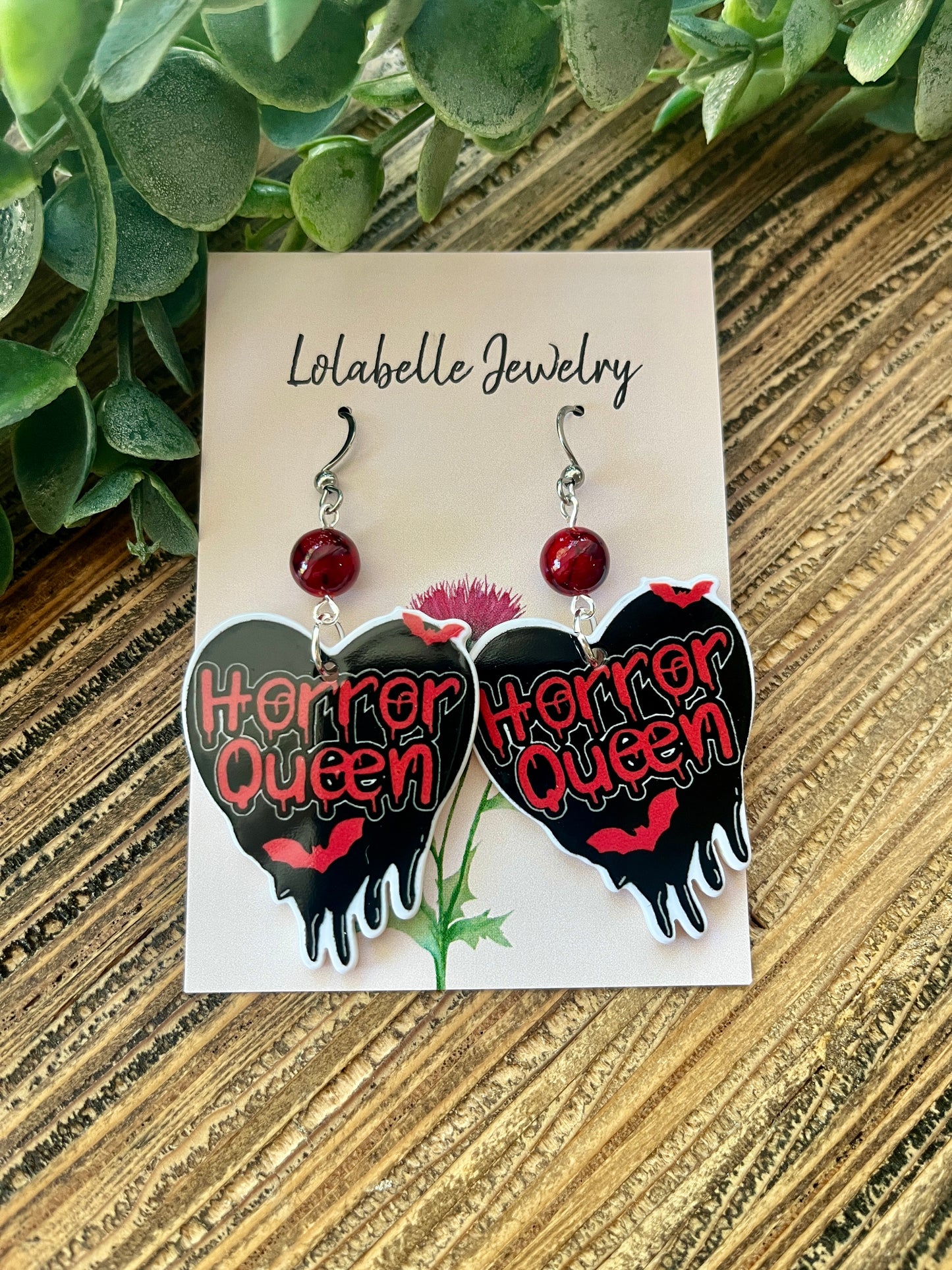 Horror Queen Heart Earrings