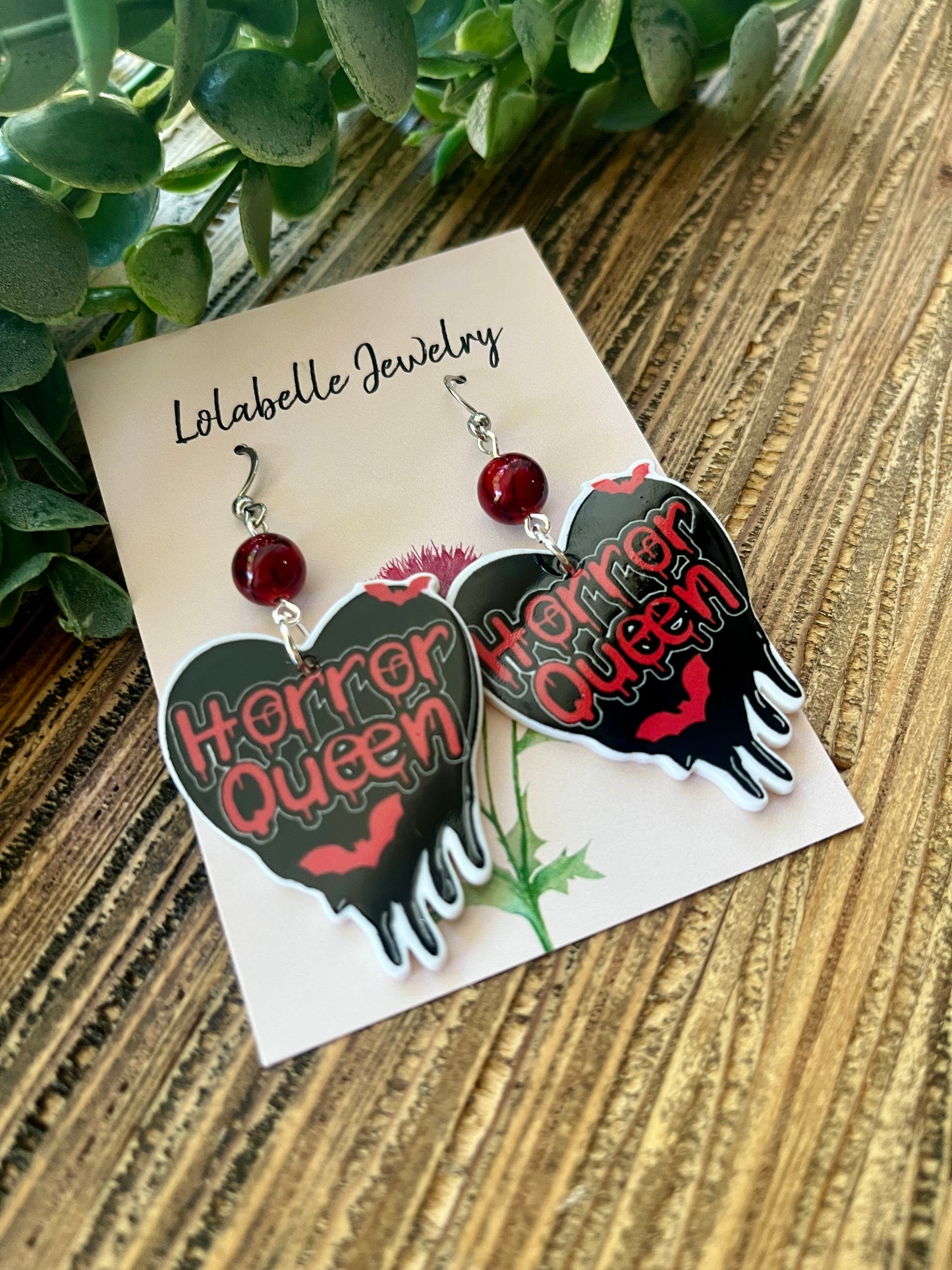 Horror Queen Heart Earrings