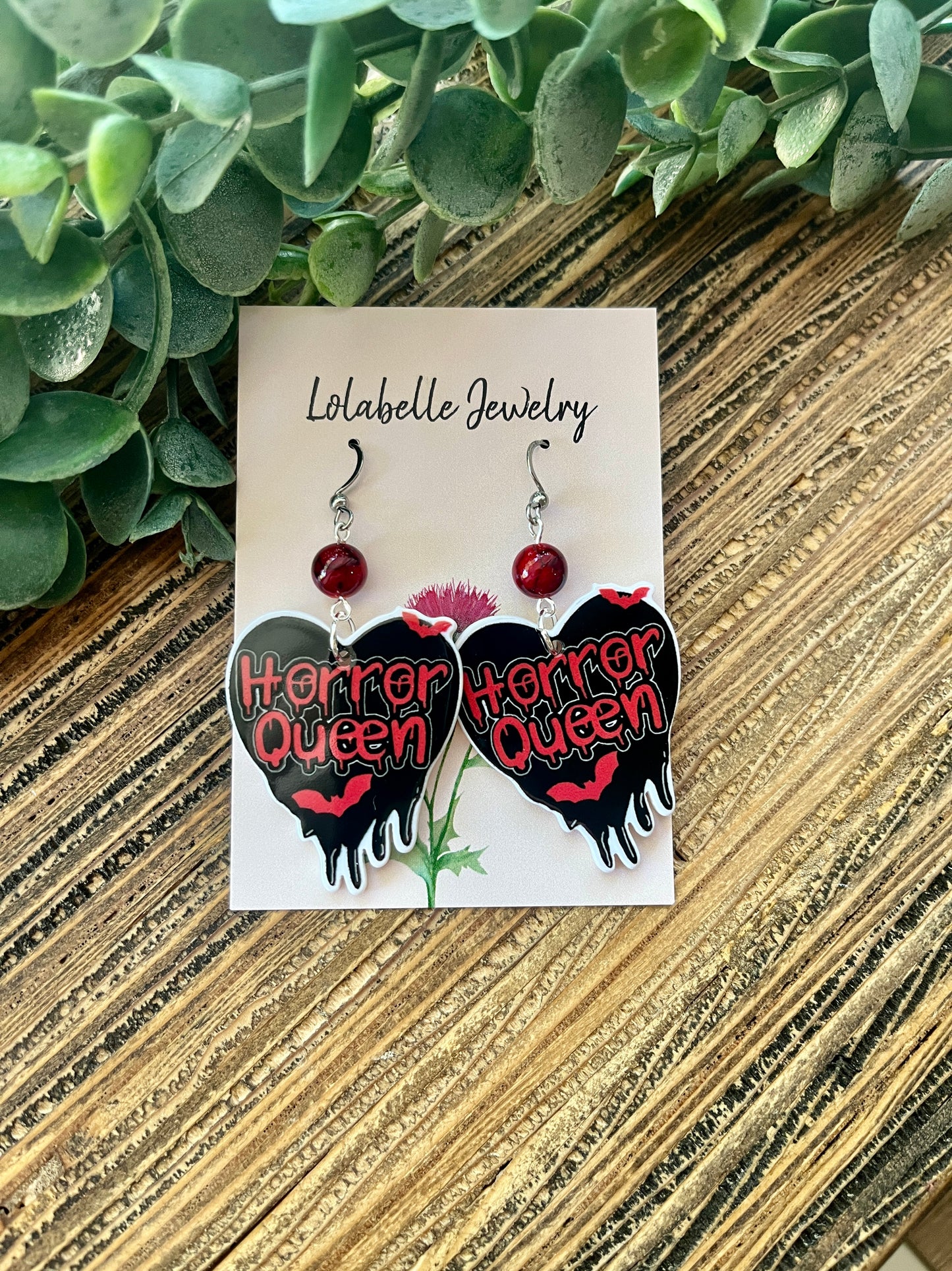 Horror Queen Heart Earrings