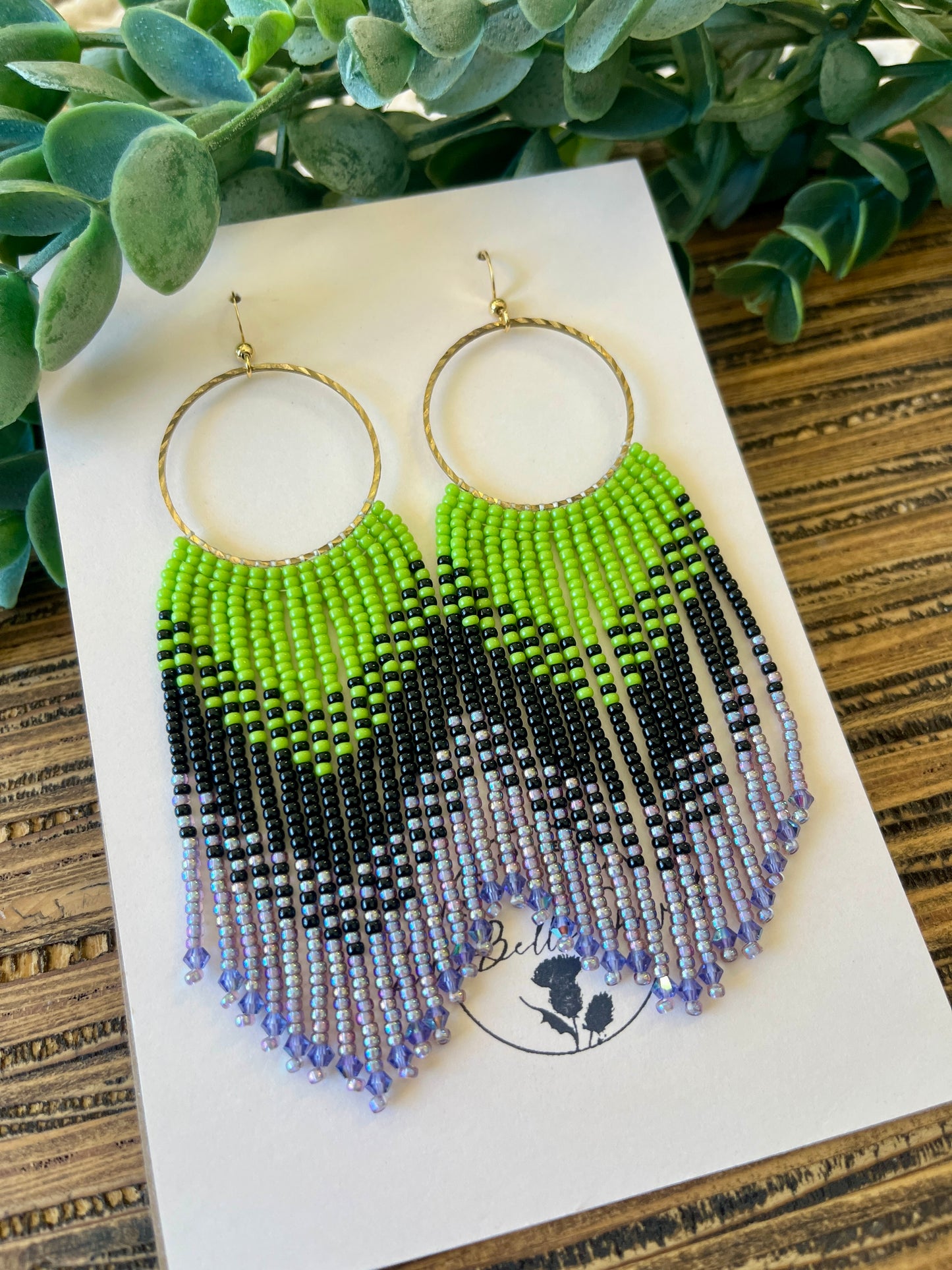 Classic Monster Green Halloween Fringe Earrings