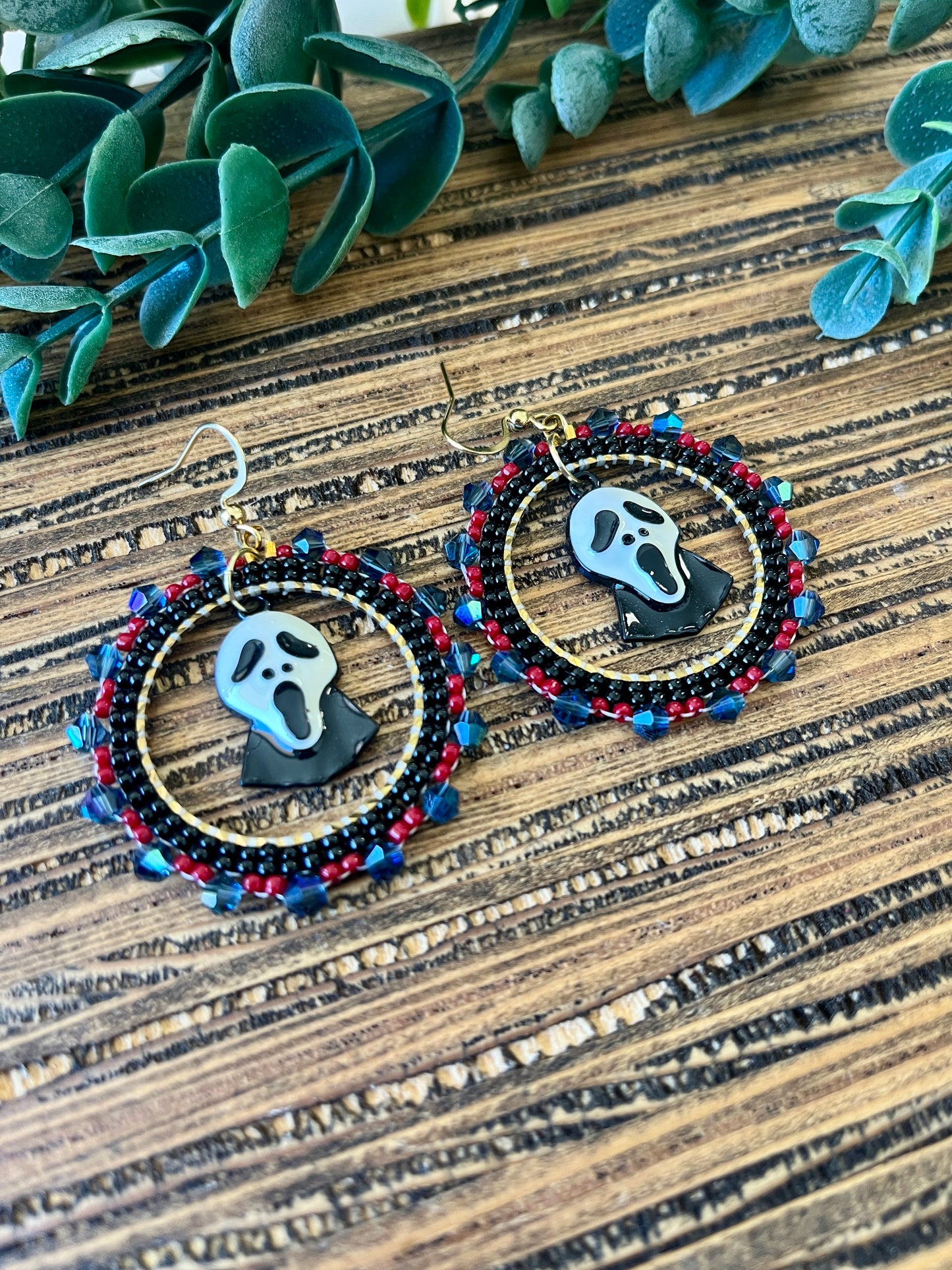 Scream Bead Lined Hoop Dangles