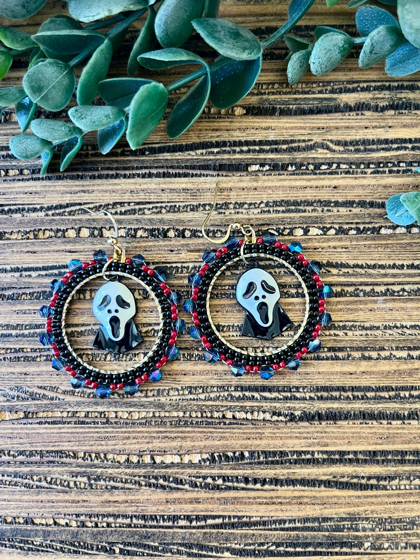 Scream Bead Lined Hoop Dangles