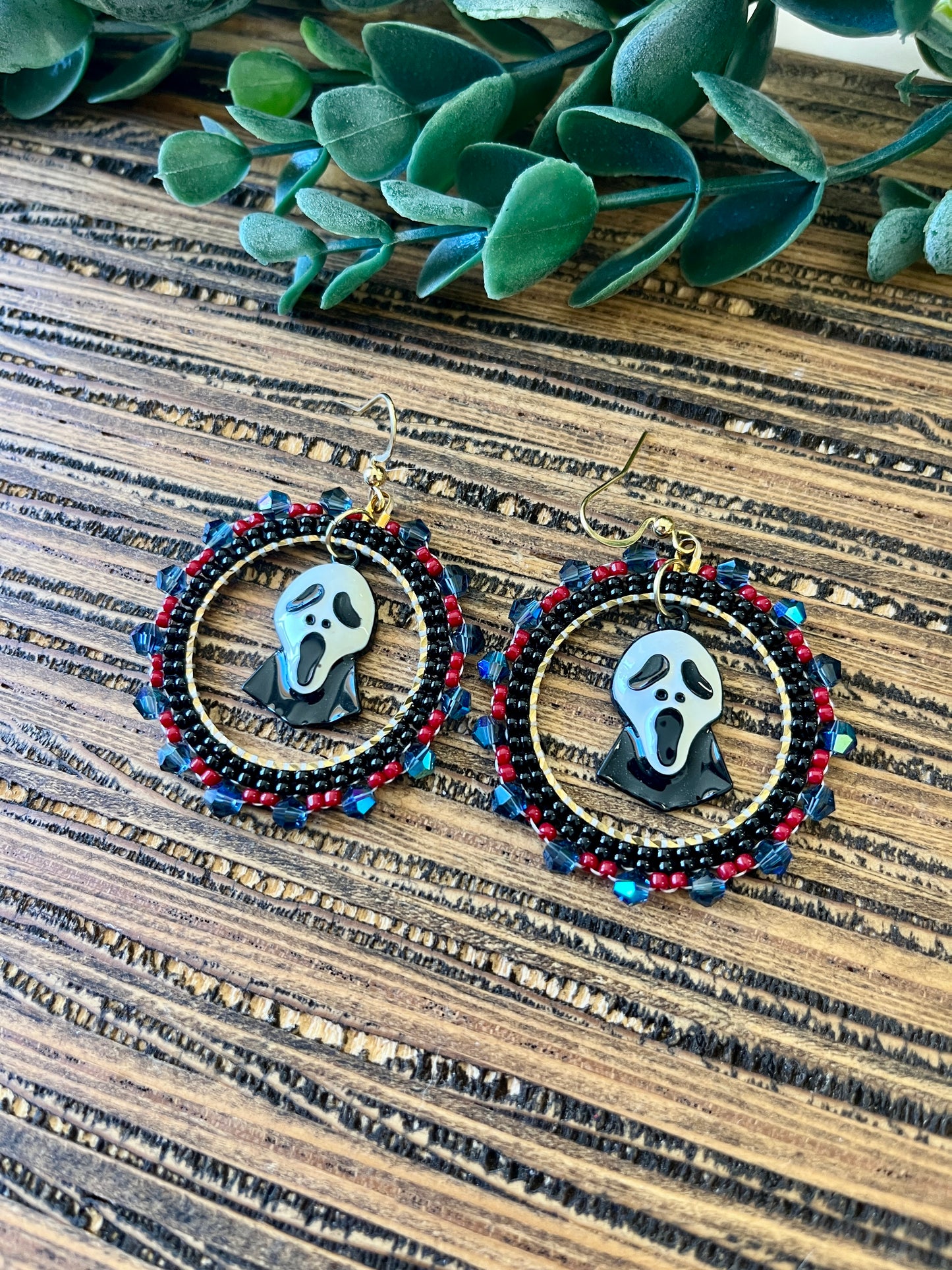 Scream Bead Lined Hoop Dangles