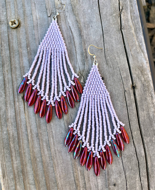 Matte Purple Dagger Earrings, Statement Earrings