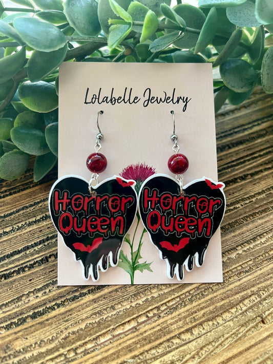 Horror Queen Heart Earrings