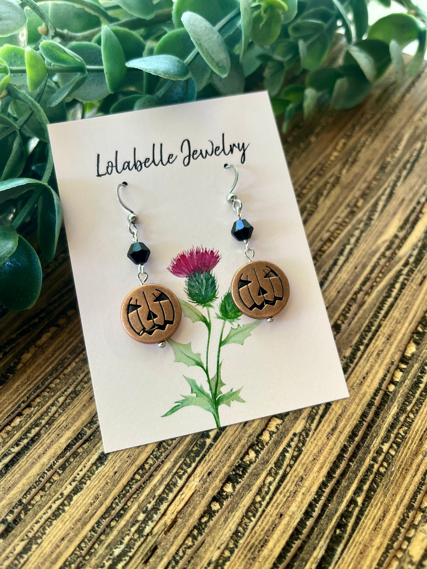Small Metal Jack-o-lantern Earrings