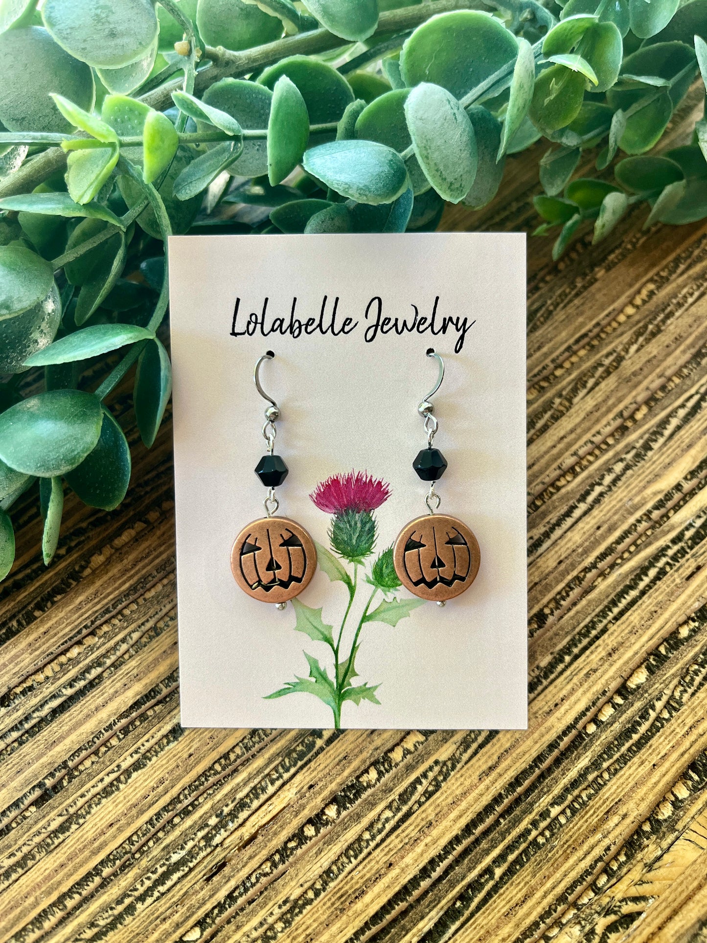 Small Metal Jack-o-lantern Earrings