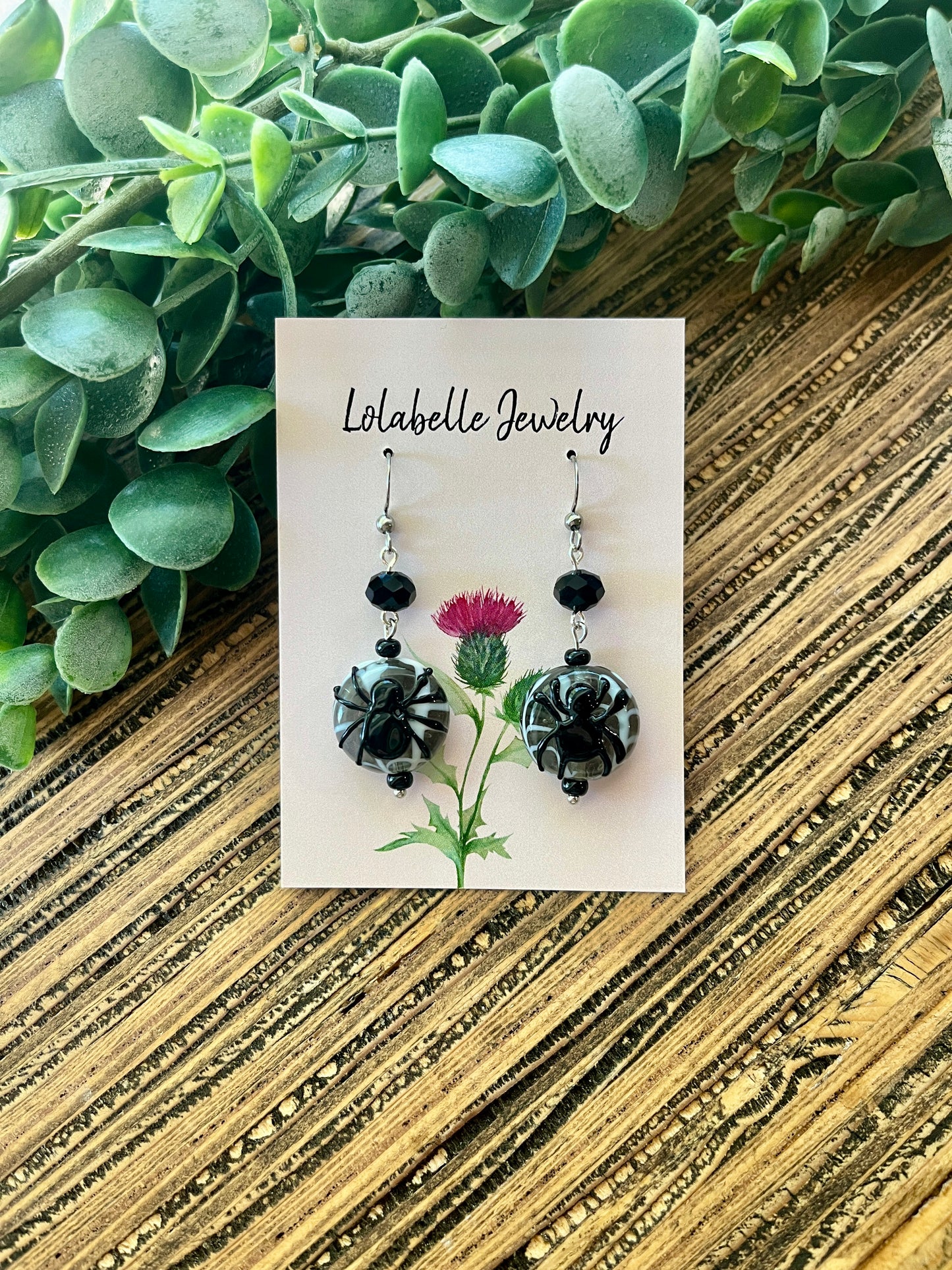 Spider Glass Beaded Earrings